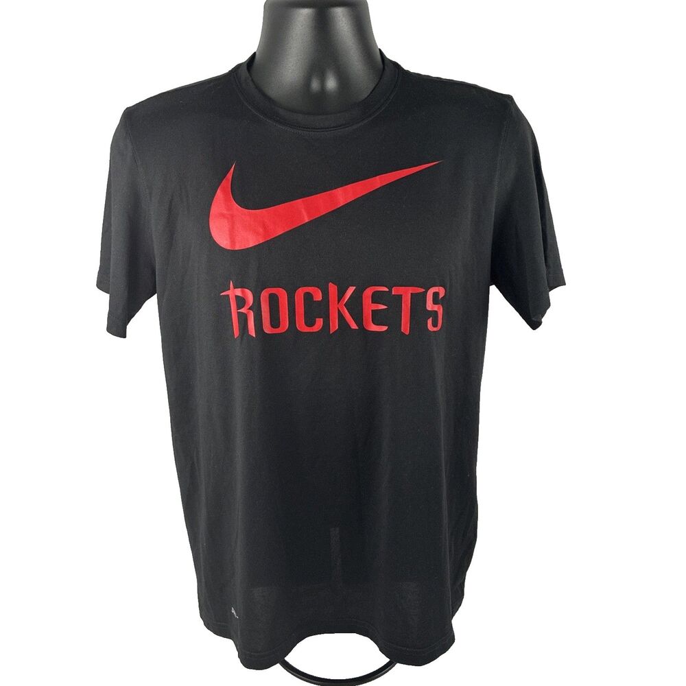Mens The Nike Tee Houston Rockets Dri-Fit T-Shirt Size Medium Athletic Cut Black